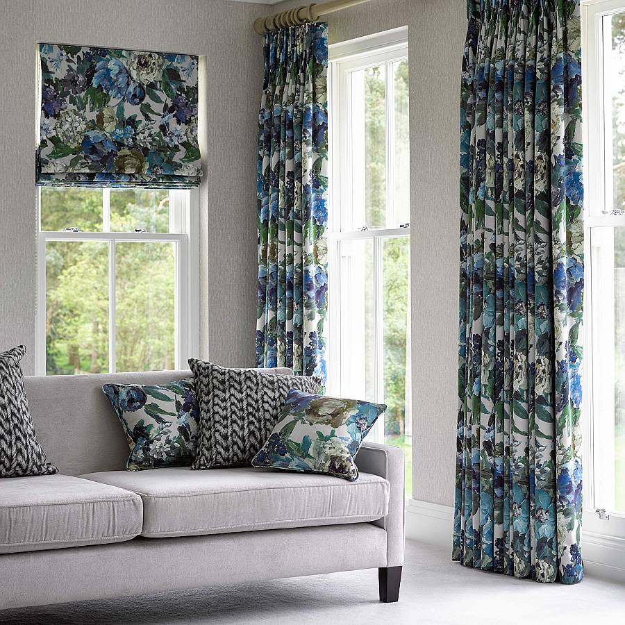 Coordinated curtains, blinds and cushions
